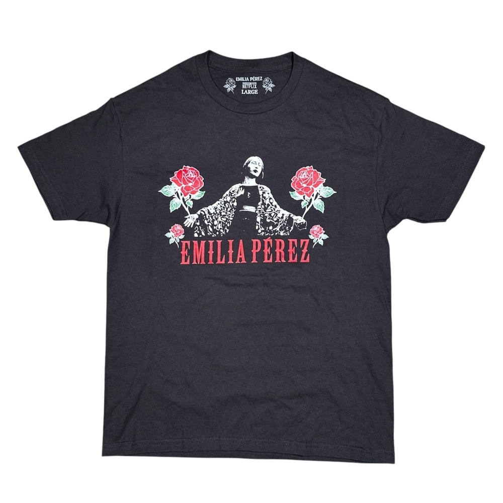 Emilia Perez Selena Gomez Netflix Movie Director Fits Black T Shirt Mens Large